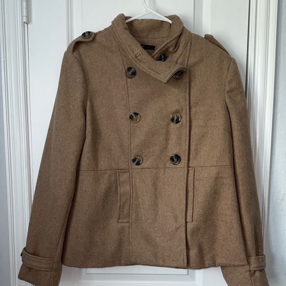 Robert Louis Jackets & Blazers - Robert Louis Women's Double-Breasted Camel Brown Peacoat